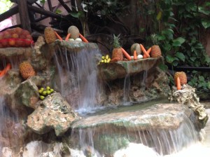 Sitting by a waterfall